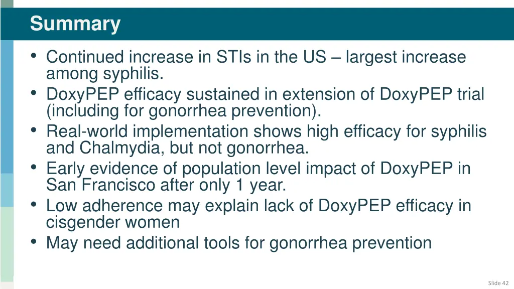 summary continued increase in stis