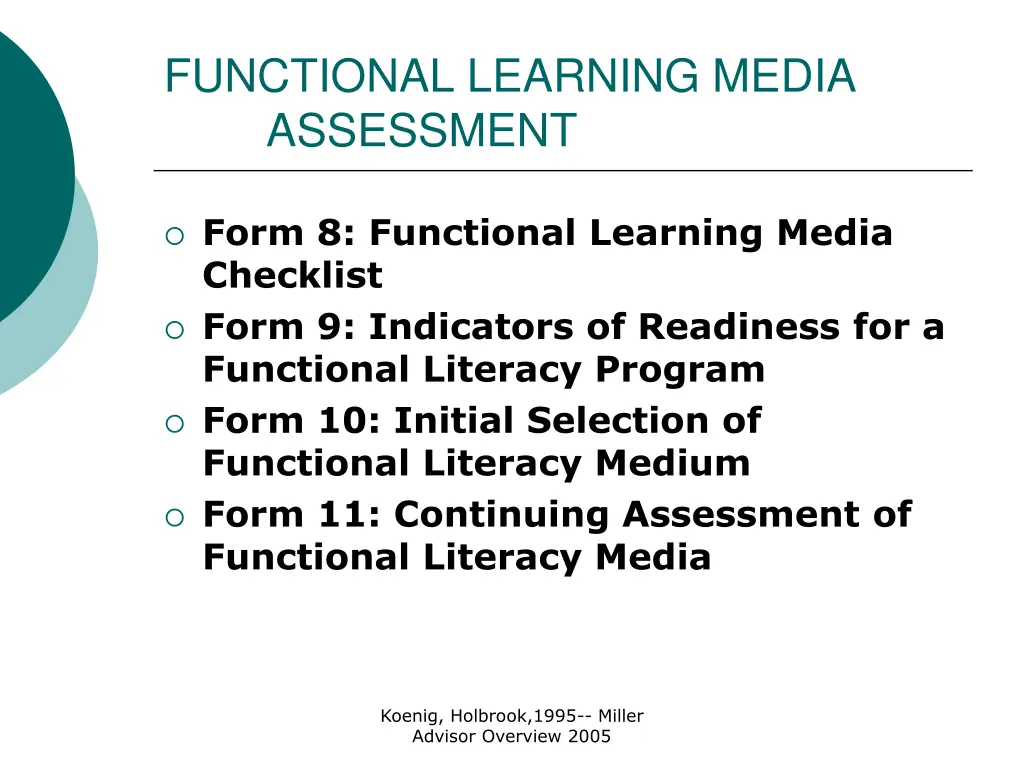 functional learning media assessment
