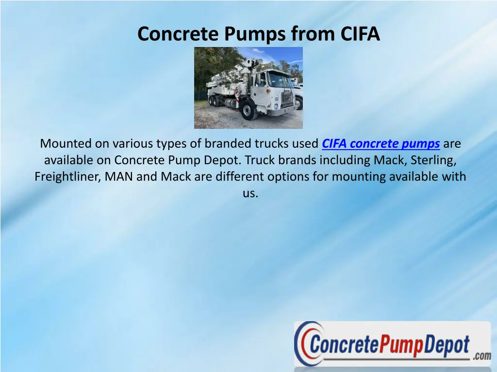 concrete pumps from cifa