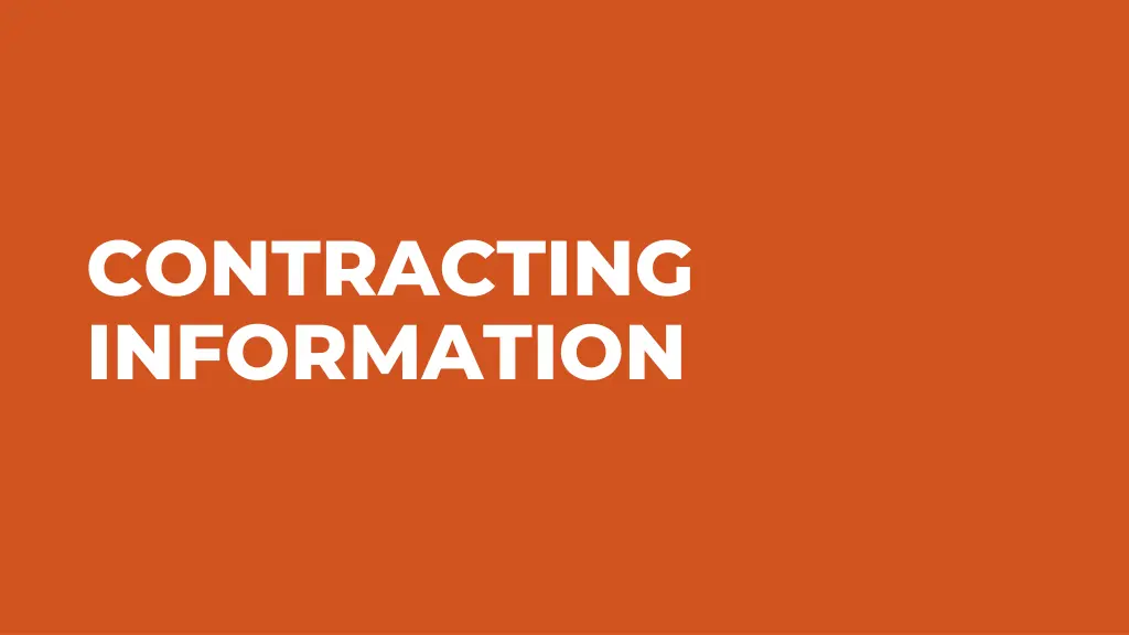 contracting information