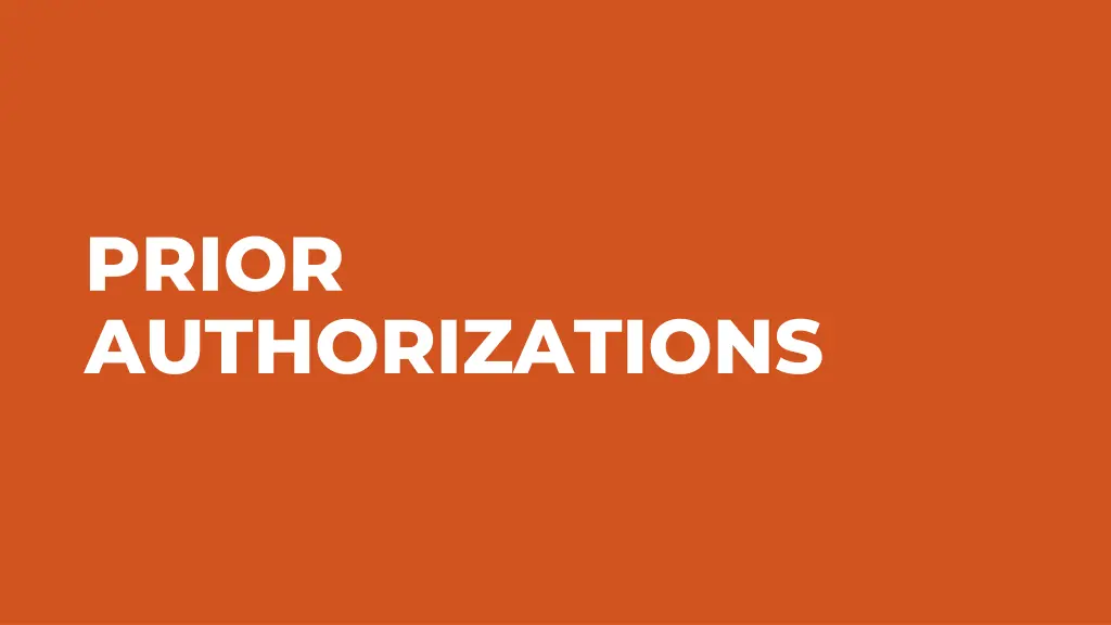 prior authorizations