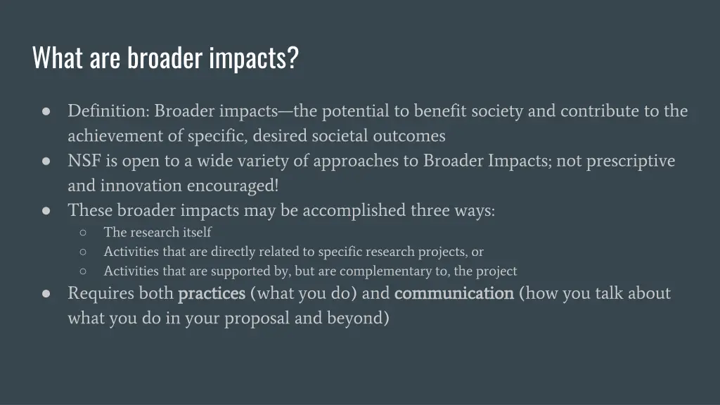 what are broader impacts