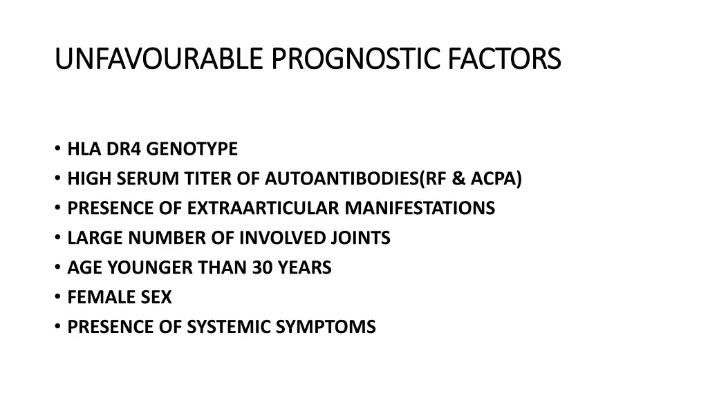 unfavourable prognostic factors unfavourable