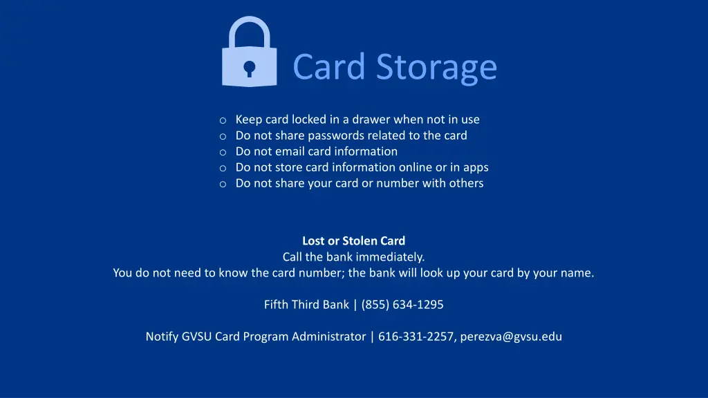 card storage