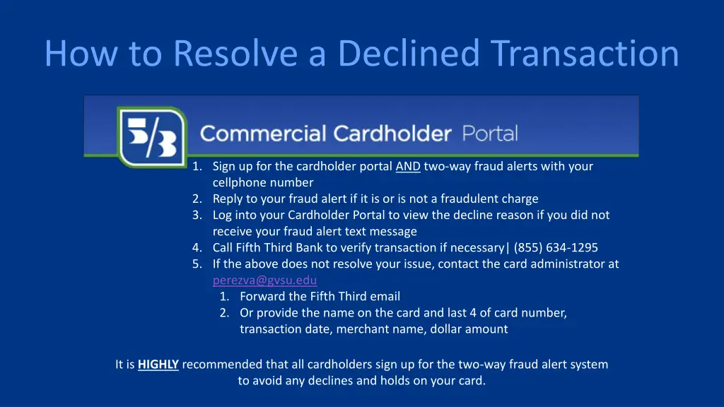 how to resolve a declined transaction