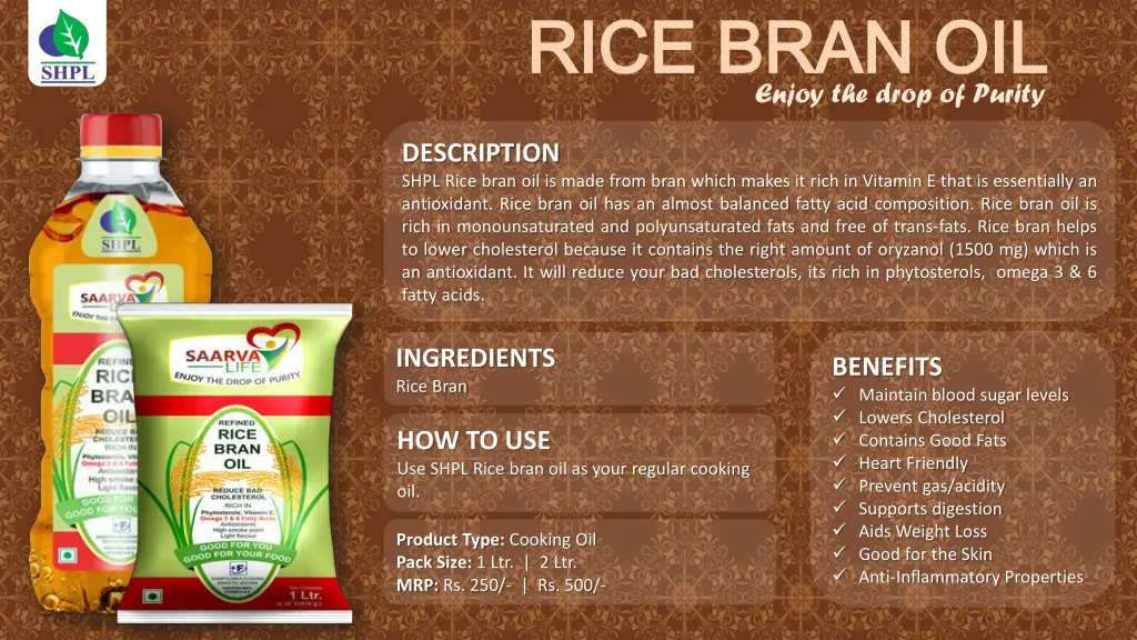 rice bran oil rice bran oil enjoy the drop