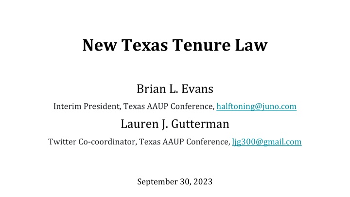 new texas tenure law