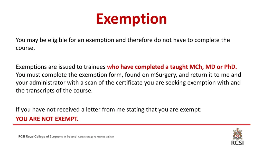 exemption