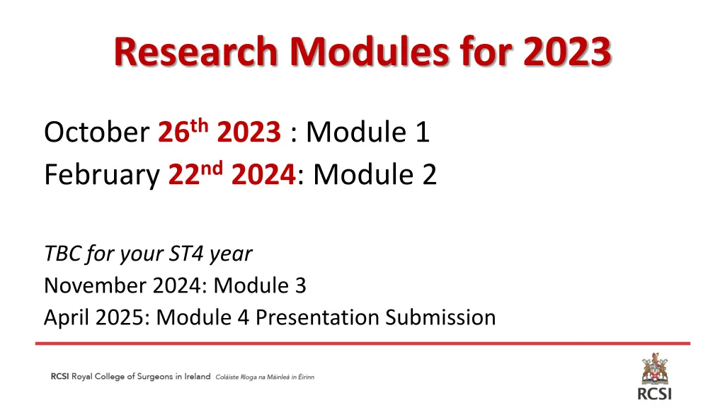 research modules for 2023