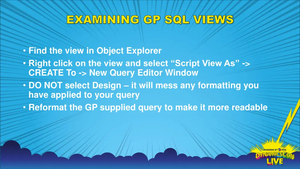 examining gp sql views