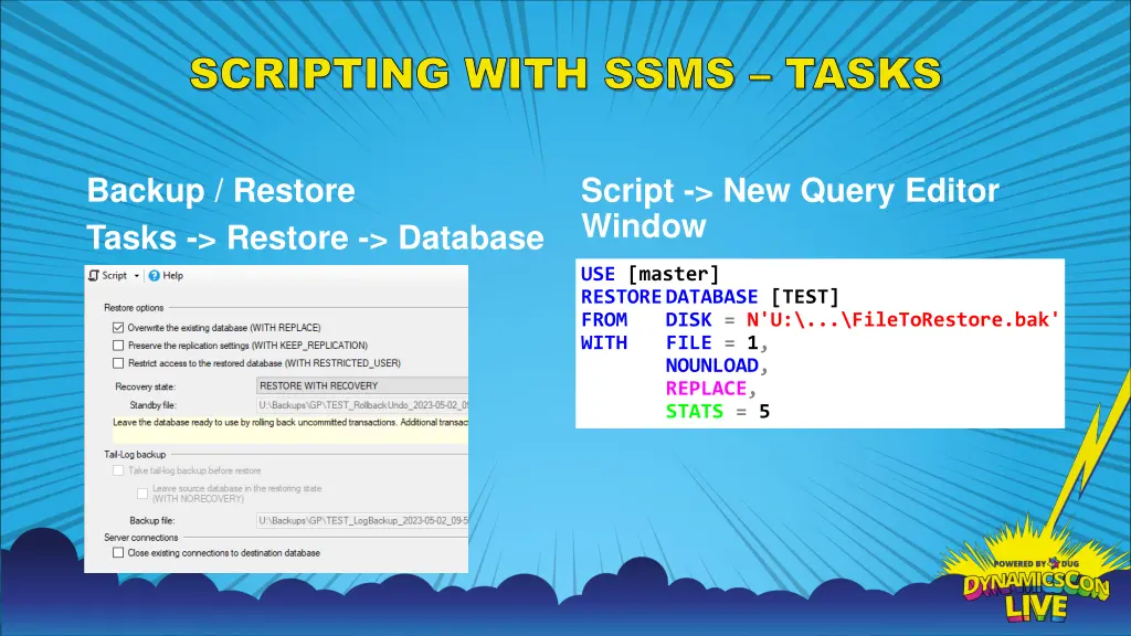 scripting with ssms tasks