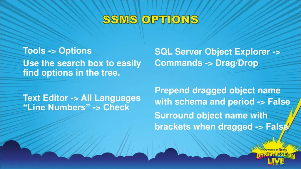 ssms options