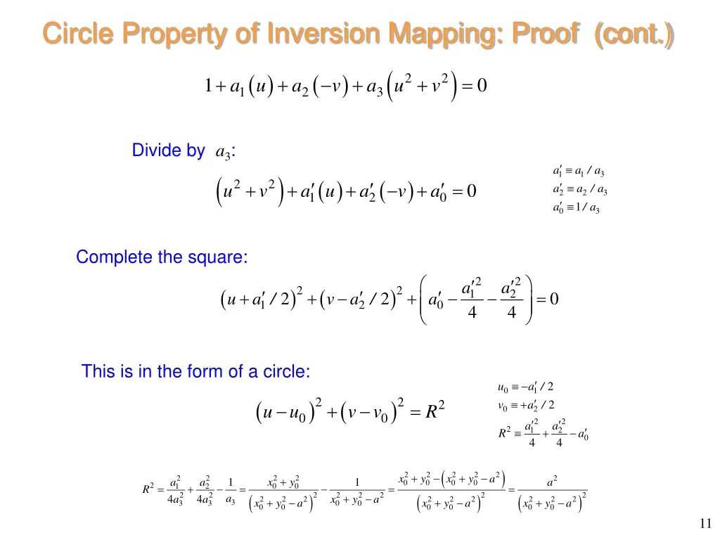 circle property of inversion mapping proof cont 1