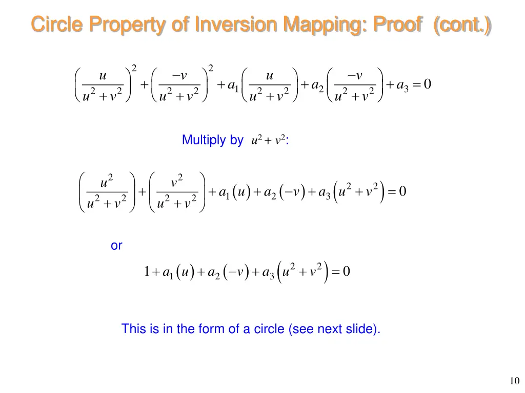 circle property of inversion mapping proof cont