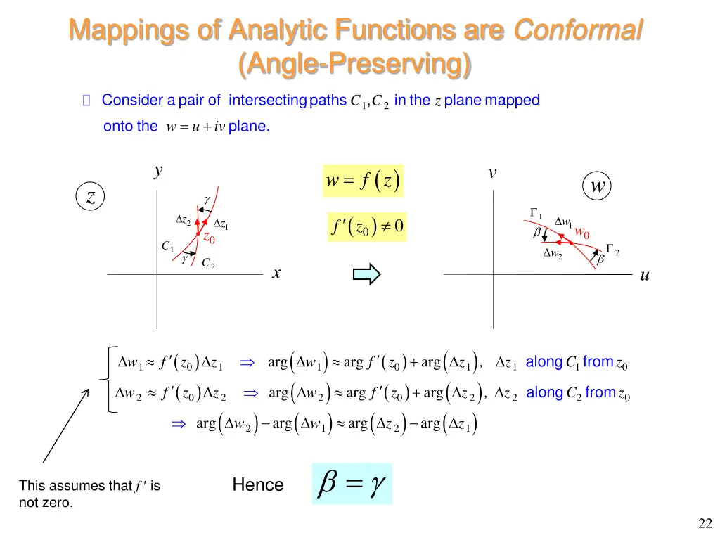 mappings of analytic functions are conformal