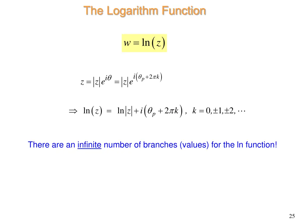 the logarithm function