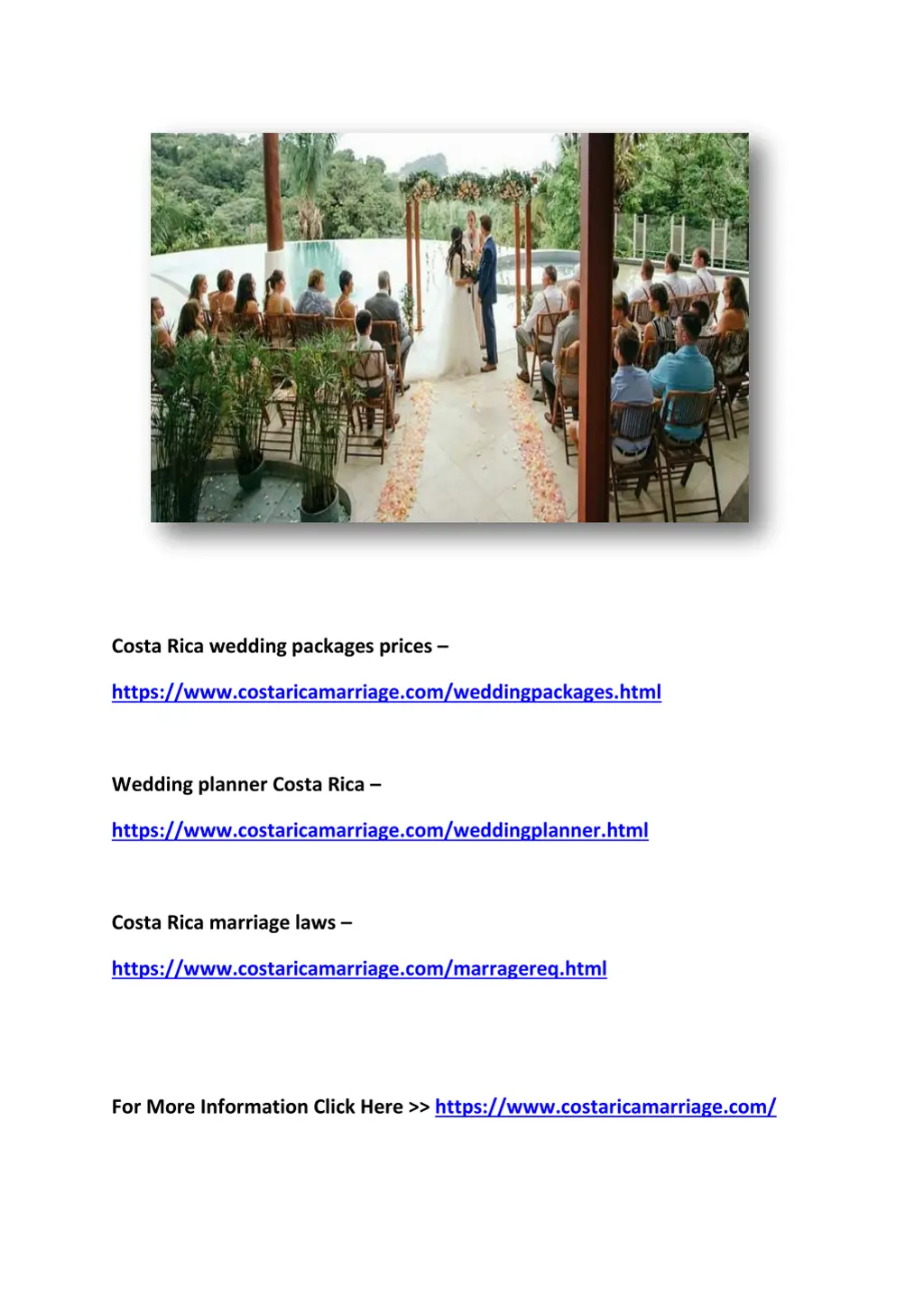 costa rica wedding packages prices