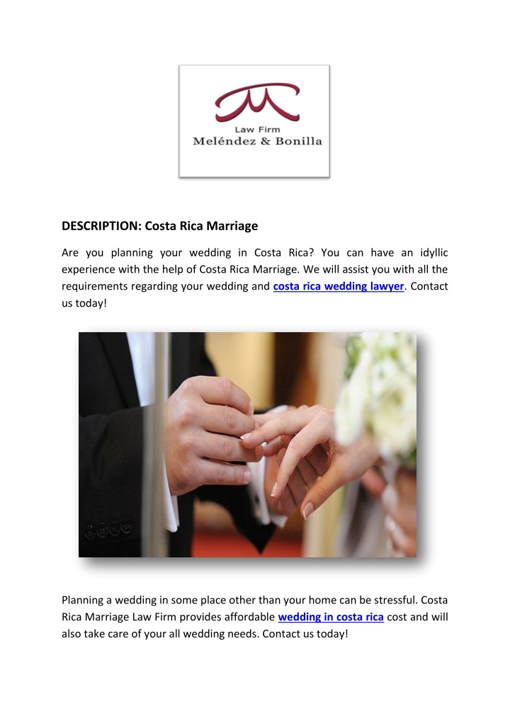 description costa rica marriage