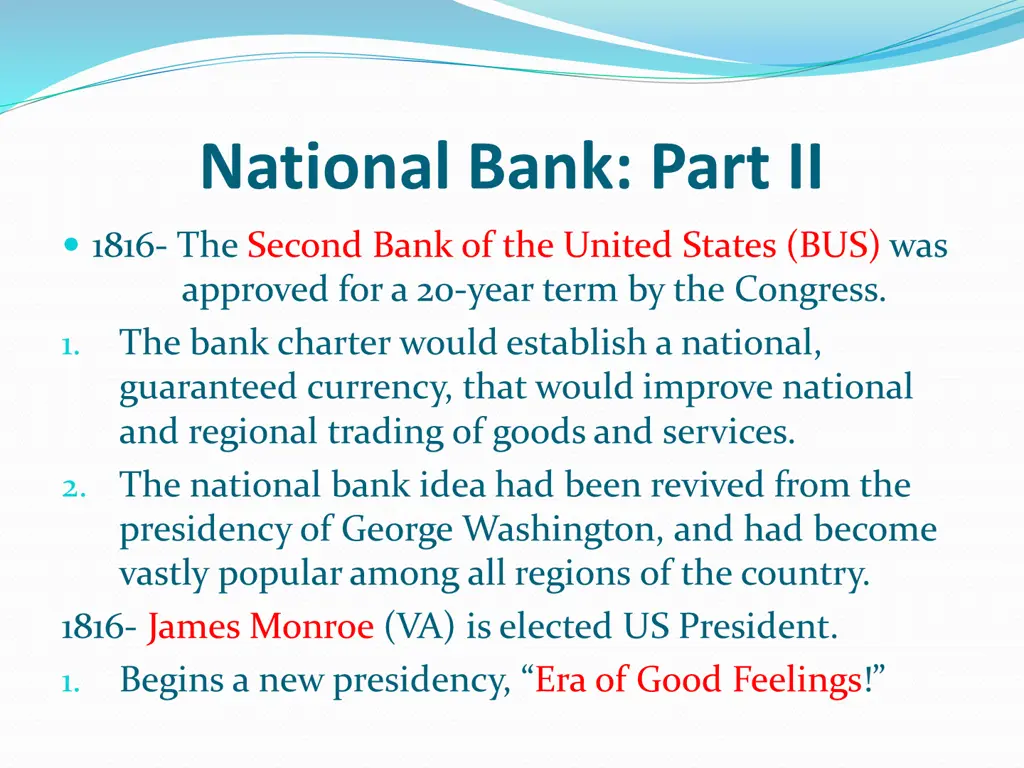 national bank part ii