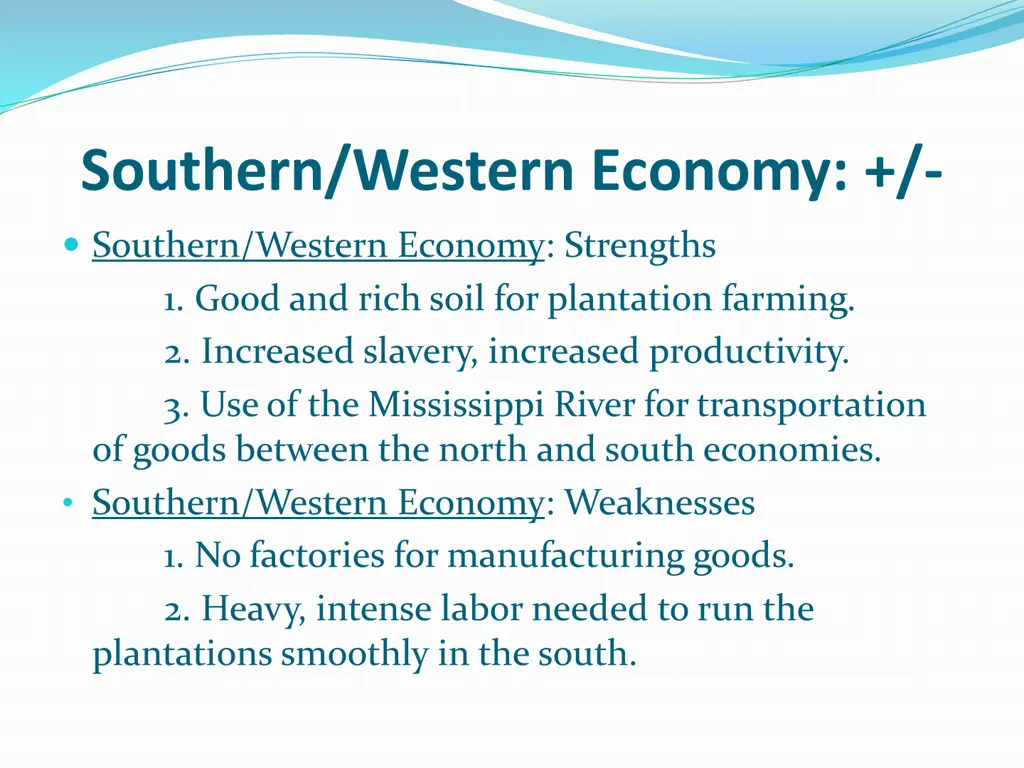 southern western economy
