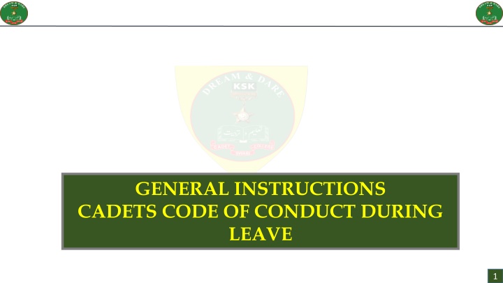 general instructions cadets code of conduct