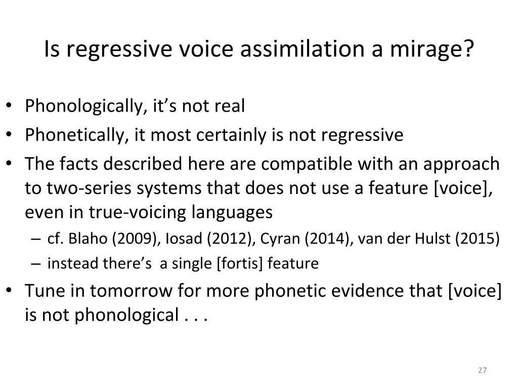 is regressive voice assimilation a mirage 1