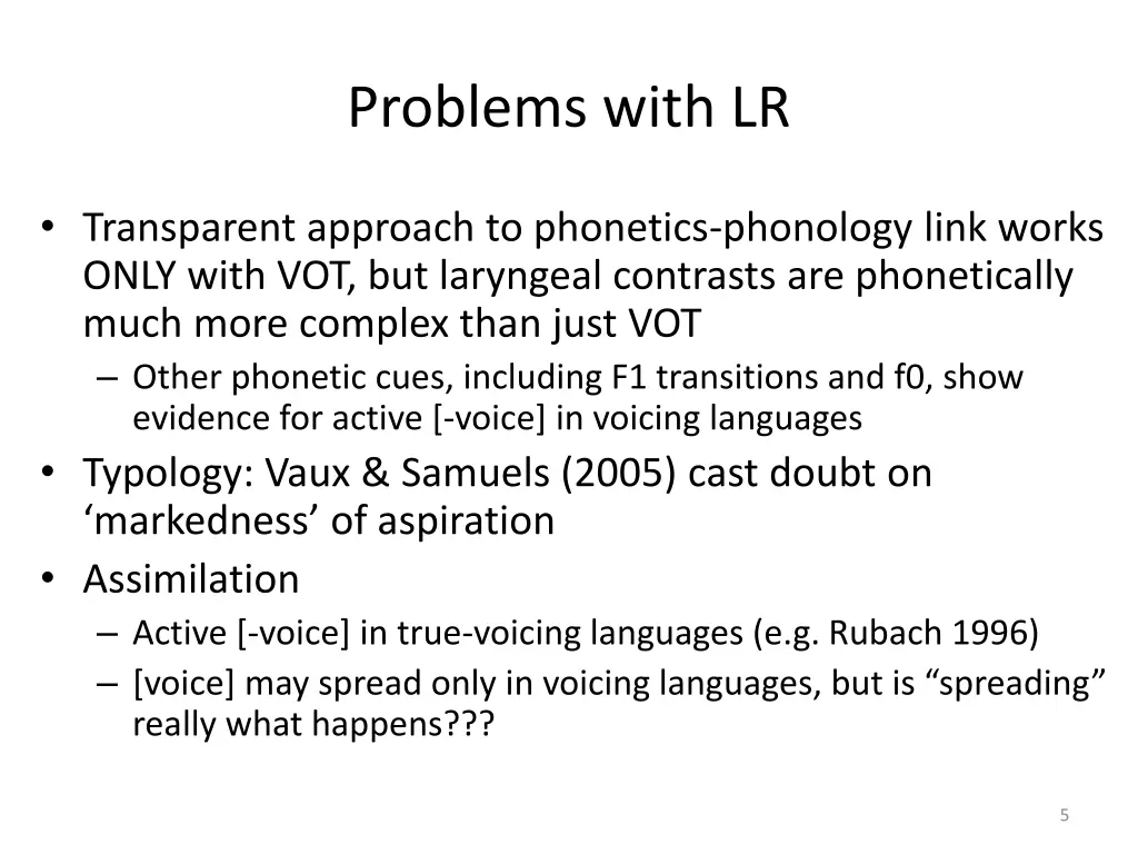 problems with lr