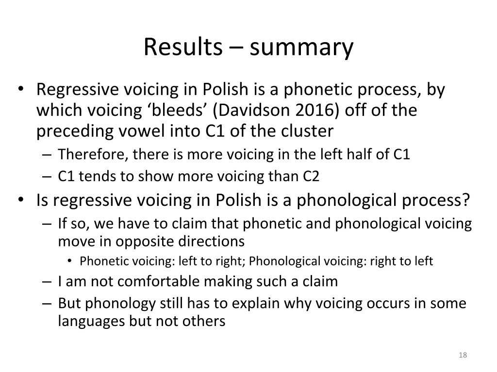 results summary