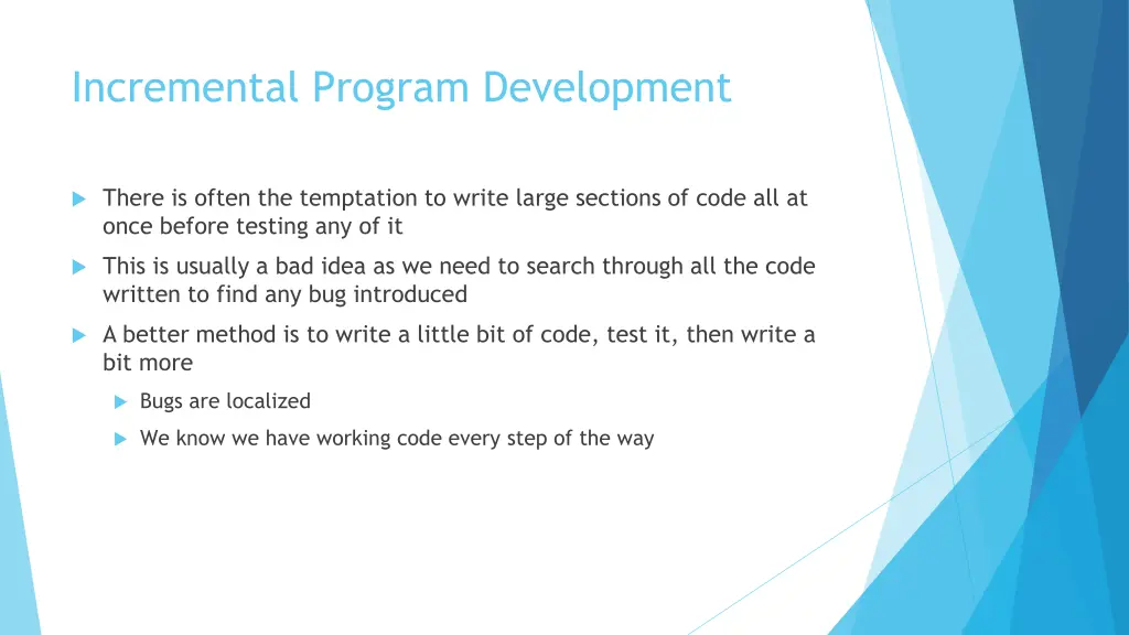 incremental program development