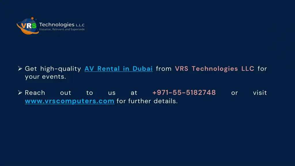 get high quality av rental in dubai from