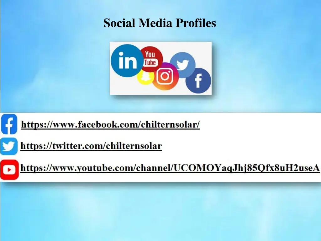 social media profiles