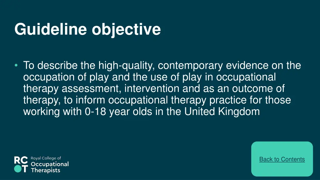 guideline objective