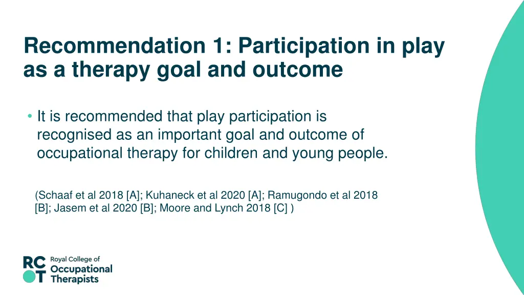 recommendation 1 participation in play