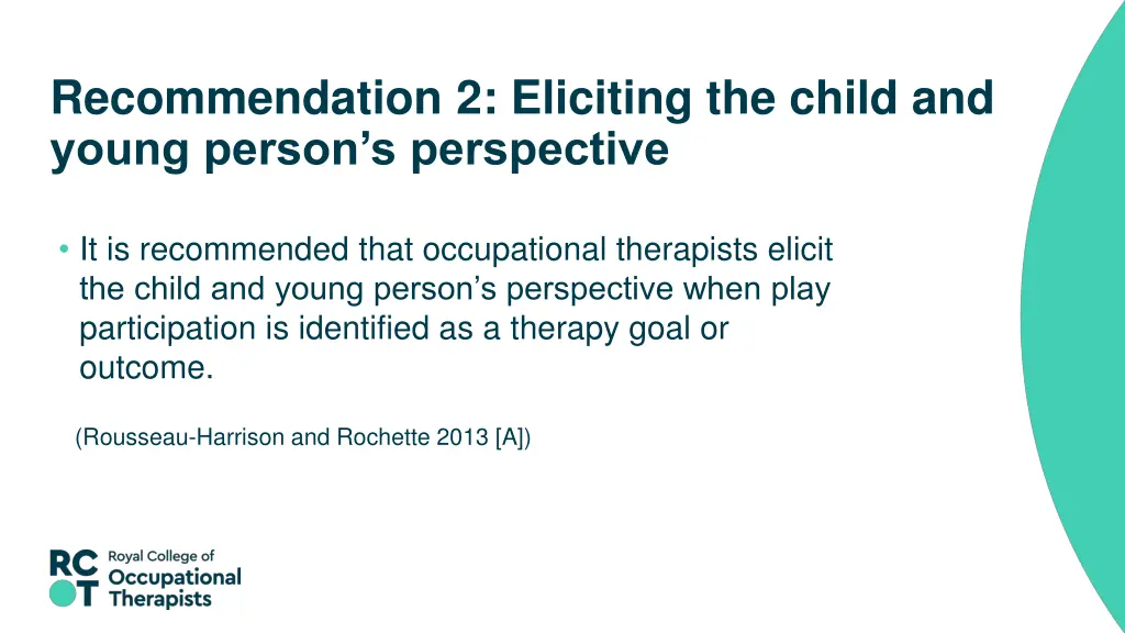 recommendation 2 eliciting the child and young