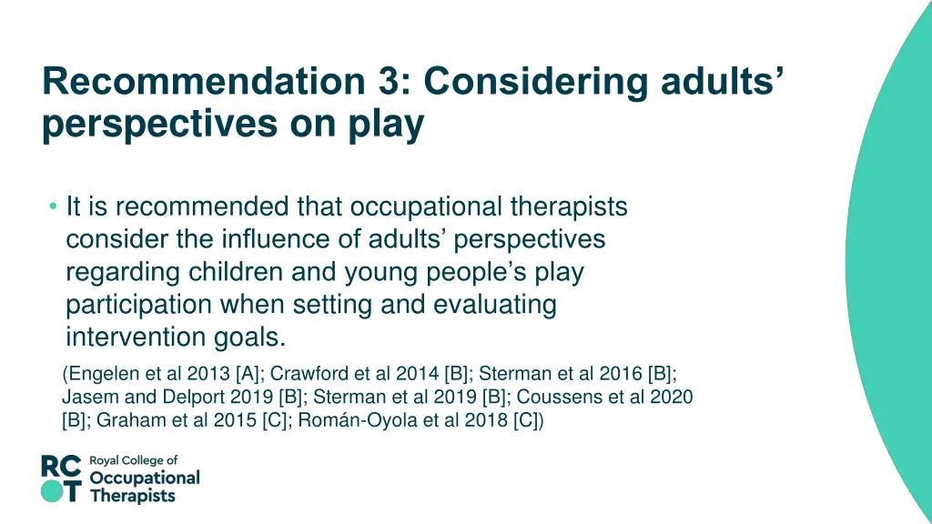 recommendation 3 considering adults perspectives