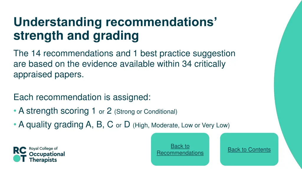 understanding recommendations strength and grading