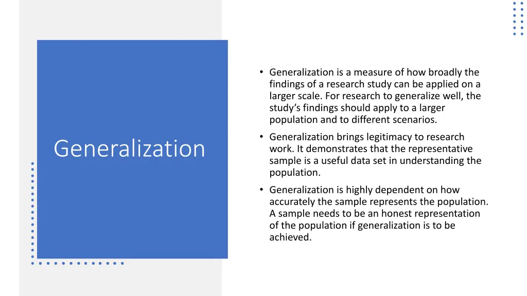 generalization is a measure of how broadly
