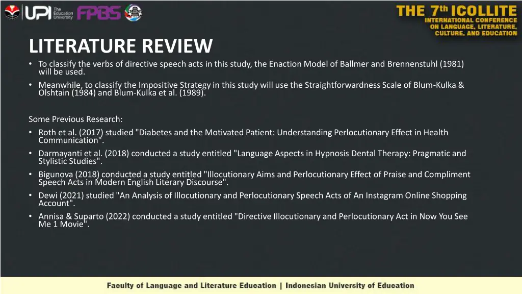 literature review to classify the verbs