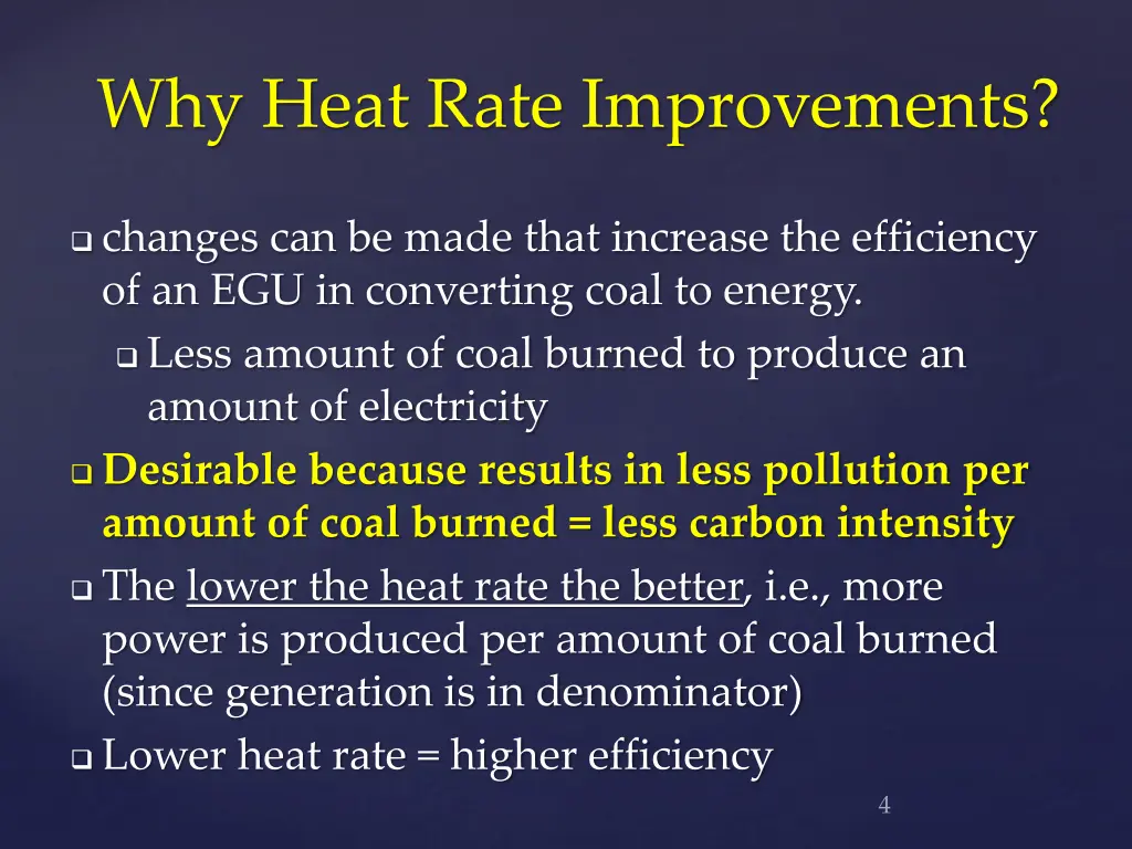 why heat rate improvements
