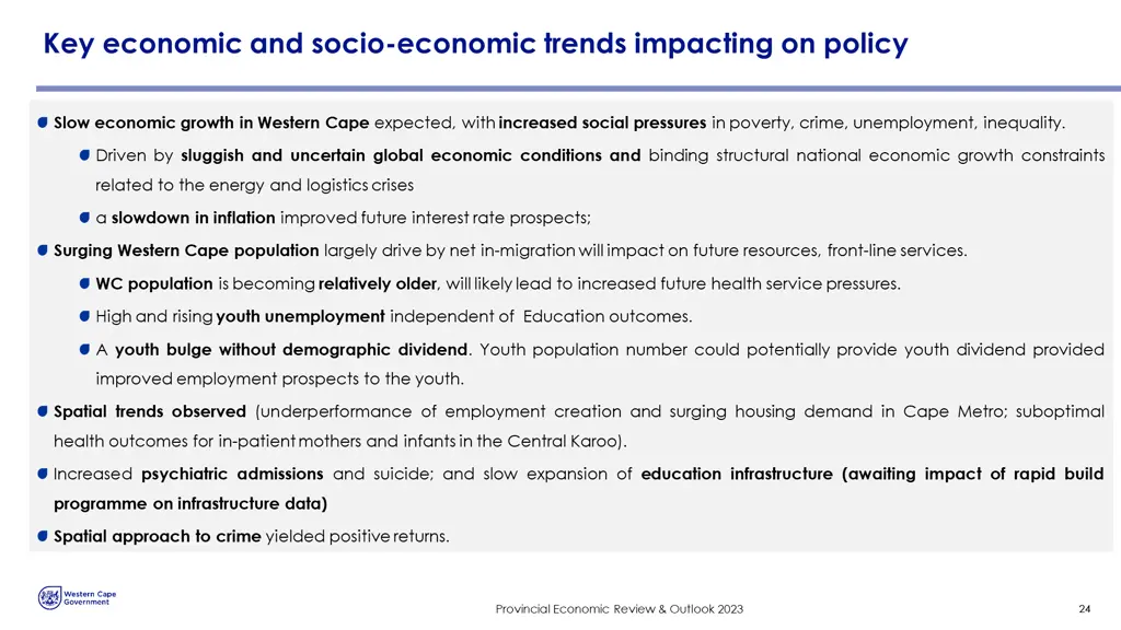 key economic and socio economic trends impacting