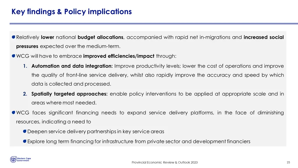 key findings policy implications