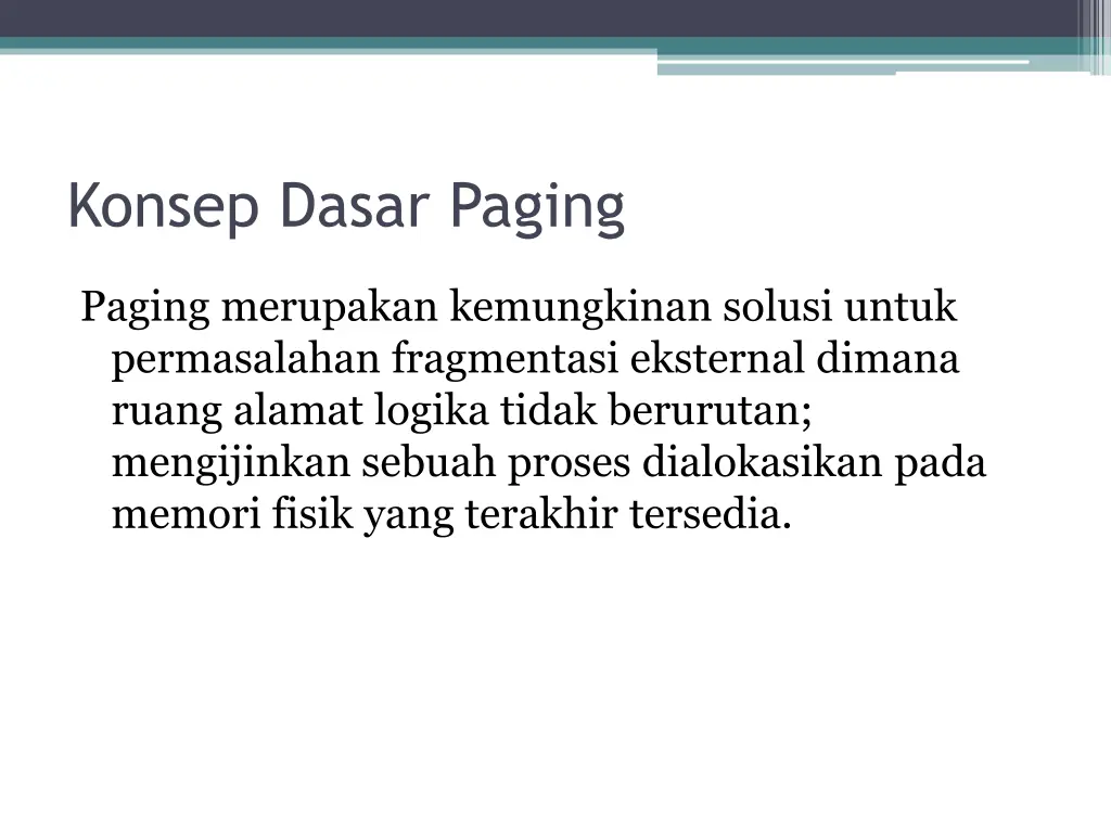 konsep dasar paging