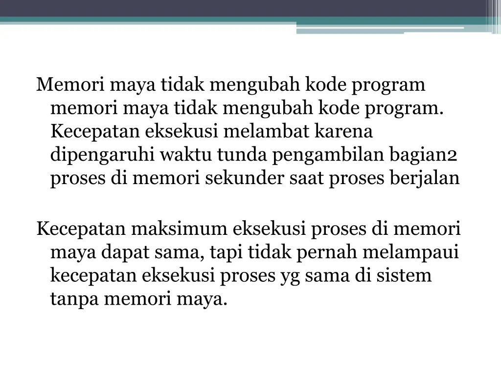 memori maya tidak mengubah kode program memori