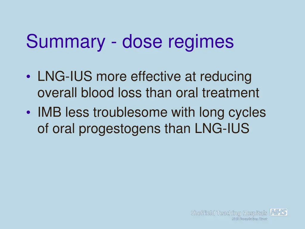 summary dose regimes 1