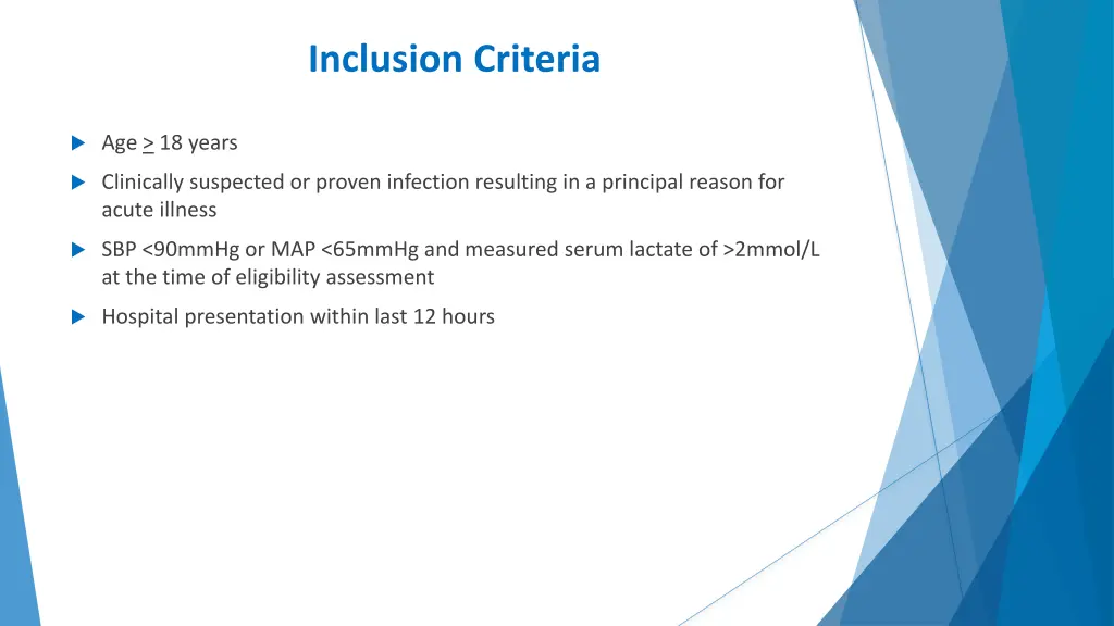 inclusion criteria