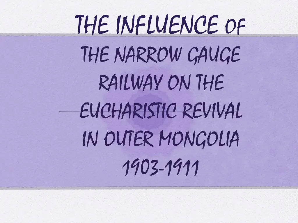 the influence of the narrow gauge railway