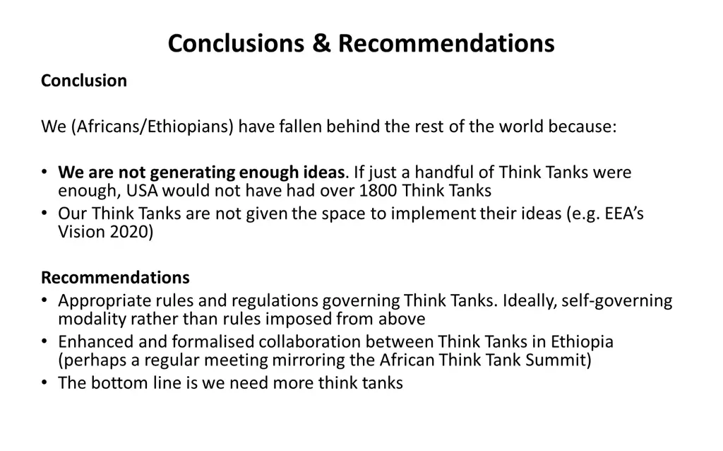 conclusions recommendations