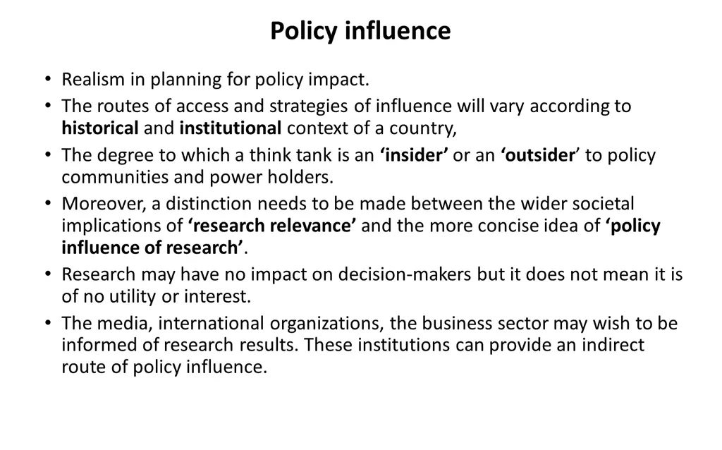 policy influence