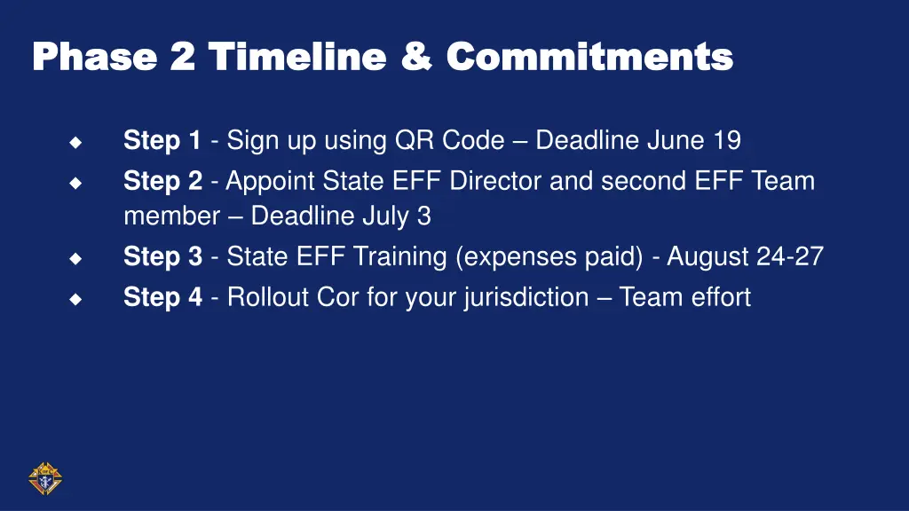 phase 2 timeline commitments phase 2 timeline