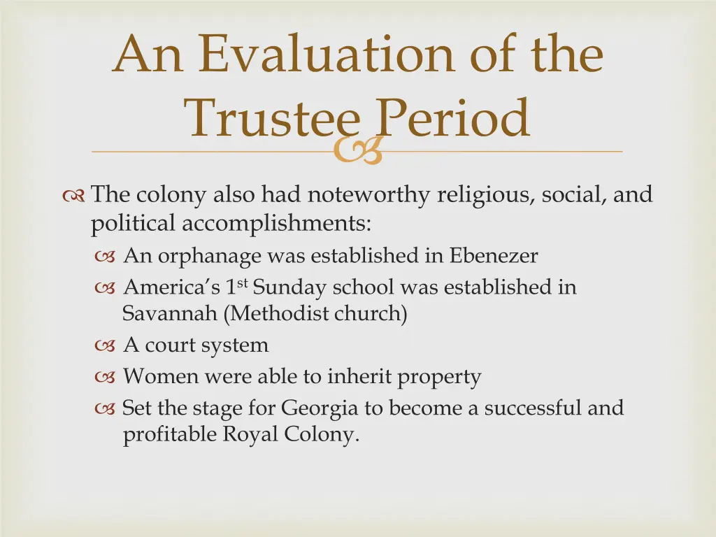 an evaluation of the trustee period 1